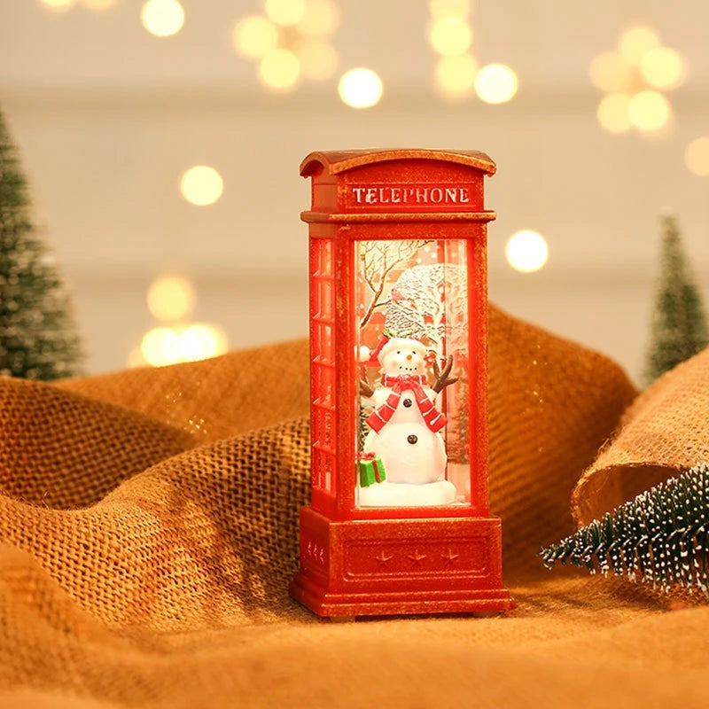 2025 Christmas Phone Booth Lights Santa Claus Snowman Gifts Window Scene Ornament Christmas Party Decortion Xmas Party Home 2025