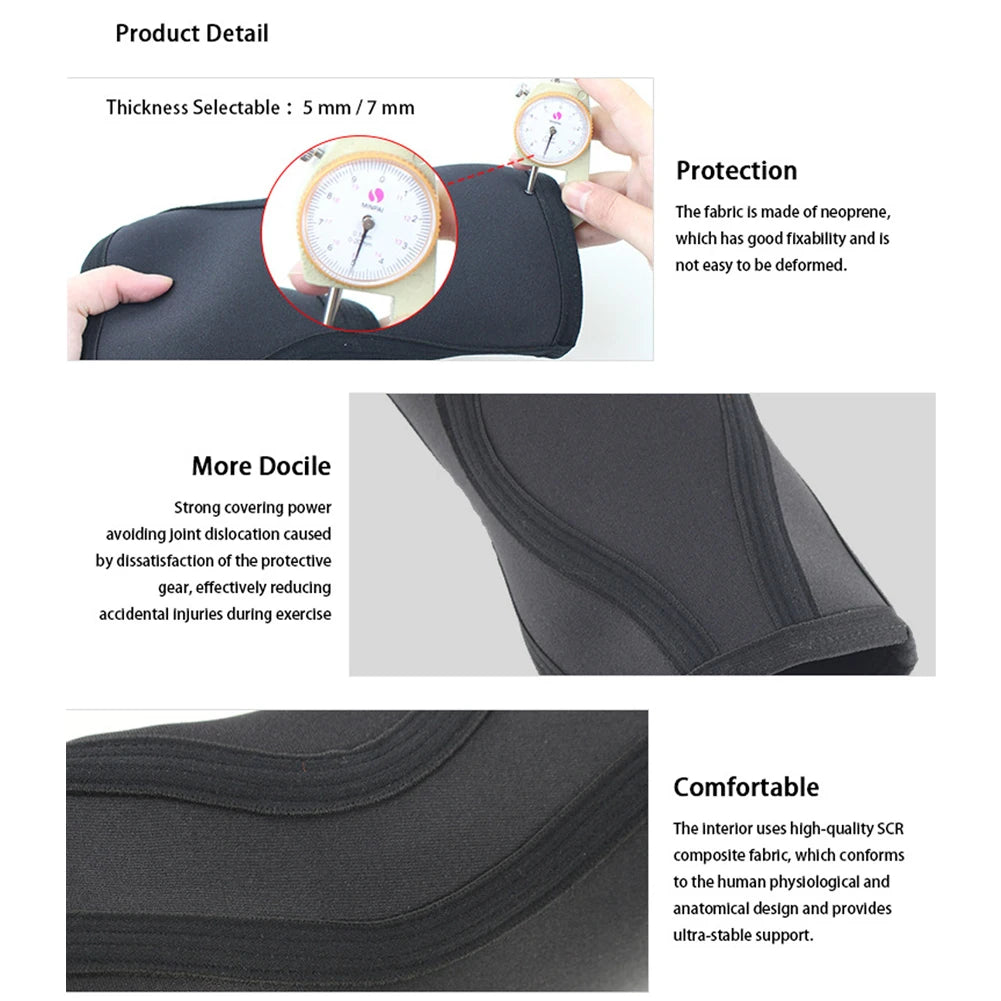 7mm Neoprene Knee Brace Compression Sleeve – Thickened Non-Slip Knee Support for Meniscus Tear, Running, Weightlifting & Workout