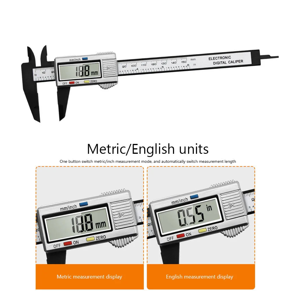 0–150mm Digital Calipers Electronic Vernier Caliper, 0.1mm Accuracy mm/inch Measurement Ruler for Woodworking, Mechanics & DIY