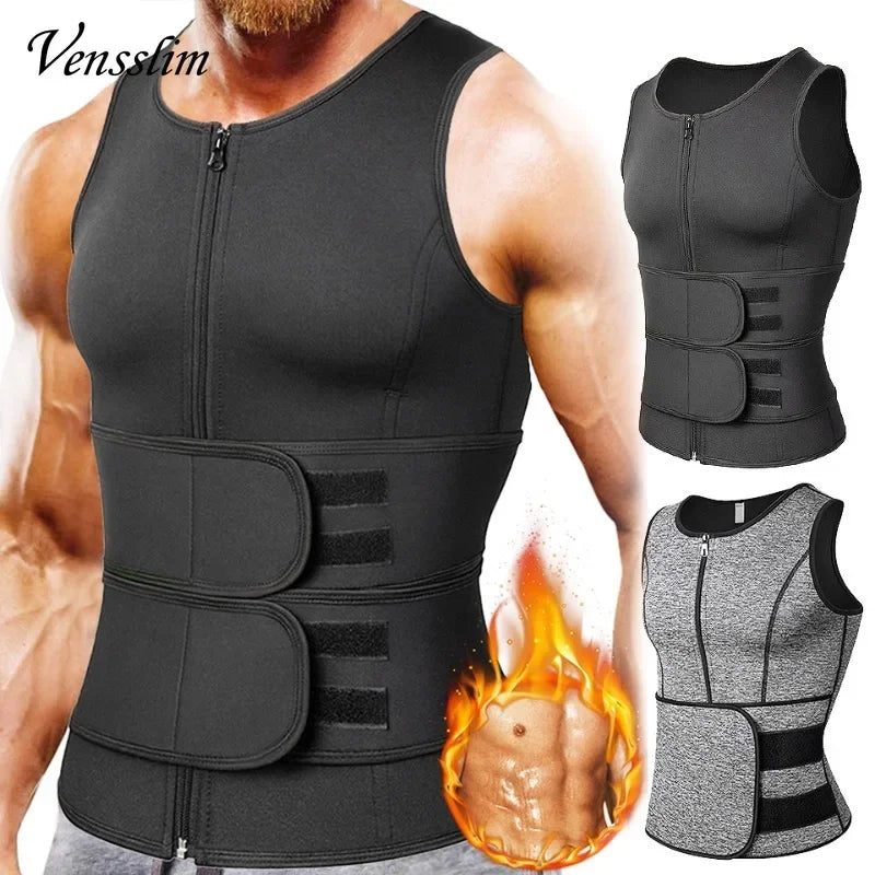 Vensslim Men's Eco-Friendly Body Shaper Vest - Slimming Sauna Undershirt for Comfortable Workouts & Compression Support