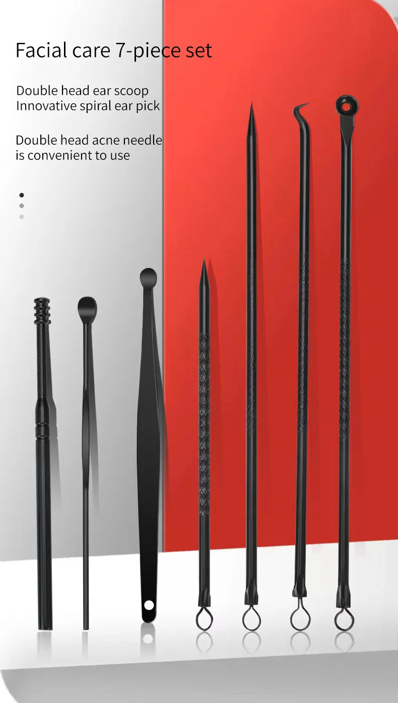 ✨ Luxe Carbon-Steel 24-Piece Nail Care Kit – Professional Manicure & Pedicure Set (Black + Red Edition)