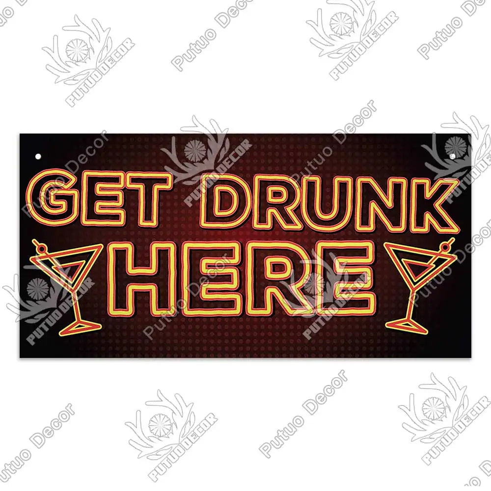 Putuo Decor Wine Signs Wooden Alcohol Plaque Wood Bar Plaque for Wood In Bar Pub Wall Decoration Door Hanging Sign Home Decor