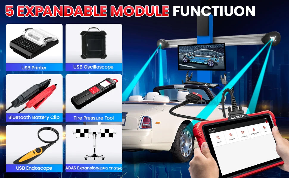 Lifetime Free Update KINGBOLEN K8 PRO Elite Bidirectionnal OBD2 Scanner ECU Coding CANFD FCA 40+ Service All System Diagnostic