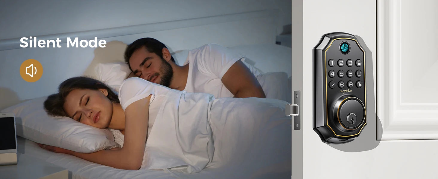 Arpha D280 Keyless Entry Door Lock 5-in-1 Smart Fingerprint Deadbolt with Keypad Electronic Deadbolt Auto-Lock One Touch Lock