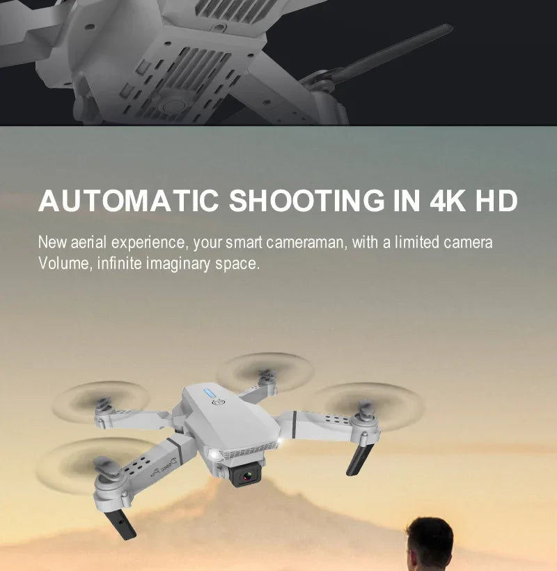 ✨ 2025 E88 Pro Foldable 4K FPV Drone – Wide-Angle HD Dual Camera, Altitude Hold & Beginner-Friendly Aerial Fun ✨