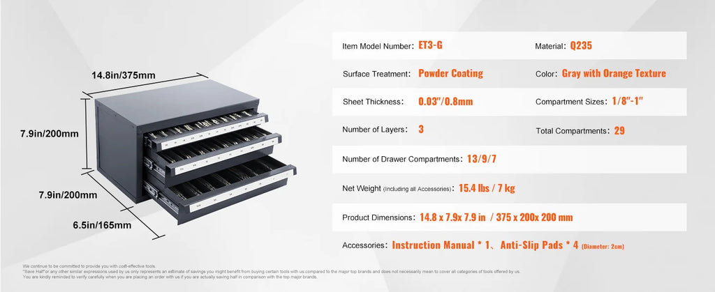 SucceBuy Steel Drill Bit Dispenser Organizer Cabinet, Heavy-Duty Metal Storage Cabinet with Drawers, Stackable Drill Bit Organizer for Machine Shop & Garage