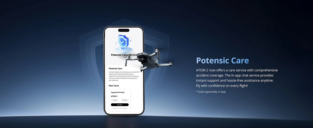 Potensic ATOM 2 Camera Drone, 4K HDR Video, 8K Photo, 3-Axis Gimbal,Under 249g, Vertical Shooting,10-KM, AI Night Shot, AI Track