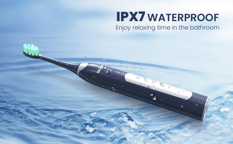 Sejoy JS10-1 Rechargeable Sonic Electric Toothbrush with 10 Replacement Heads — Deep Clean & Whitening