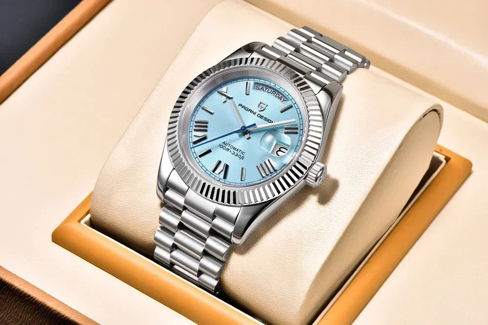 2025 PAGANI DESIGN Luxury Rose Gold Automatic Mechanical Watch – Men’s Sapphire Sports Timepiece