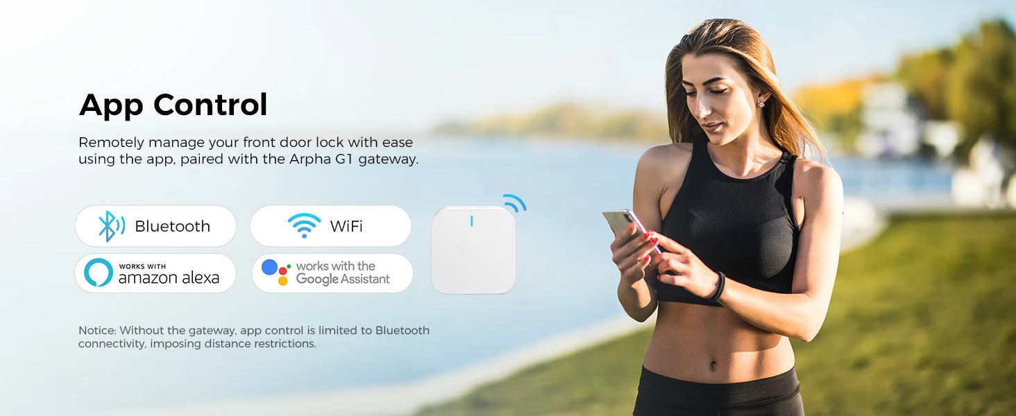 Arpha D280 Keyless Entry Door Lock 5-in-1 Smart Fingerprint Deadbolt with Keypad Electronic Deadbolt Auto-Lock One Touch Lock