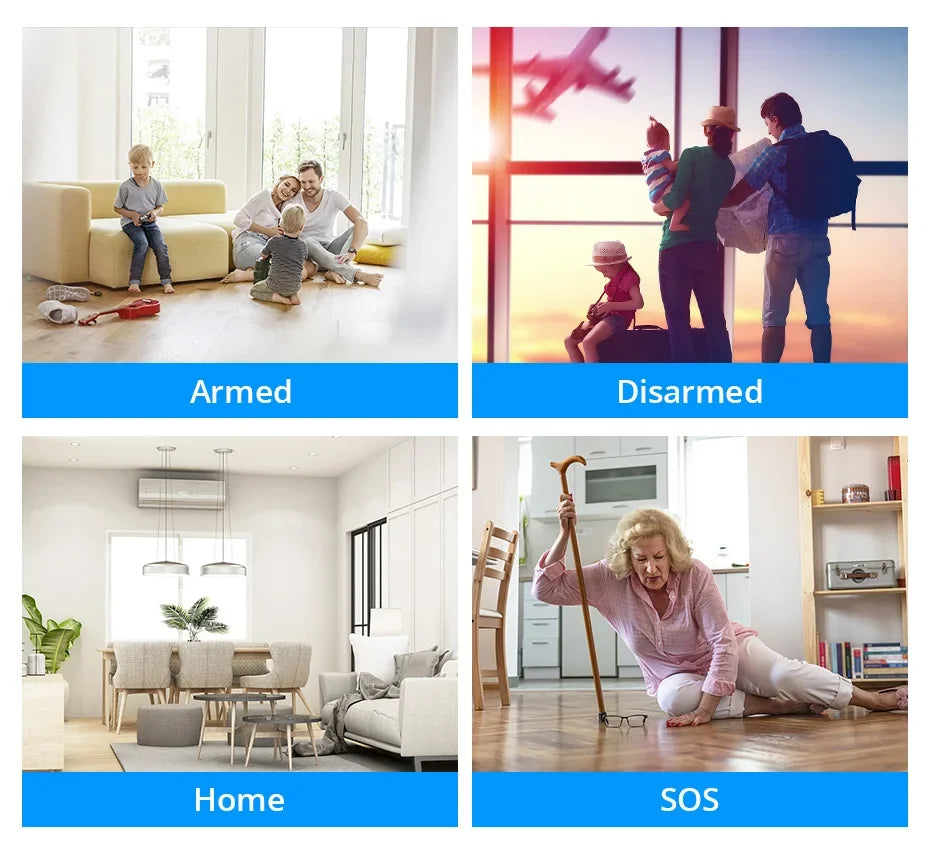 KERUI WiFi Smart Siren Alarm System – 120dB Tuya Home Security Kit with Door Sensor & Motion Sensor, App Control & Alexa/Google Compatible