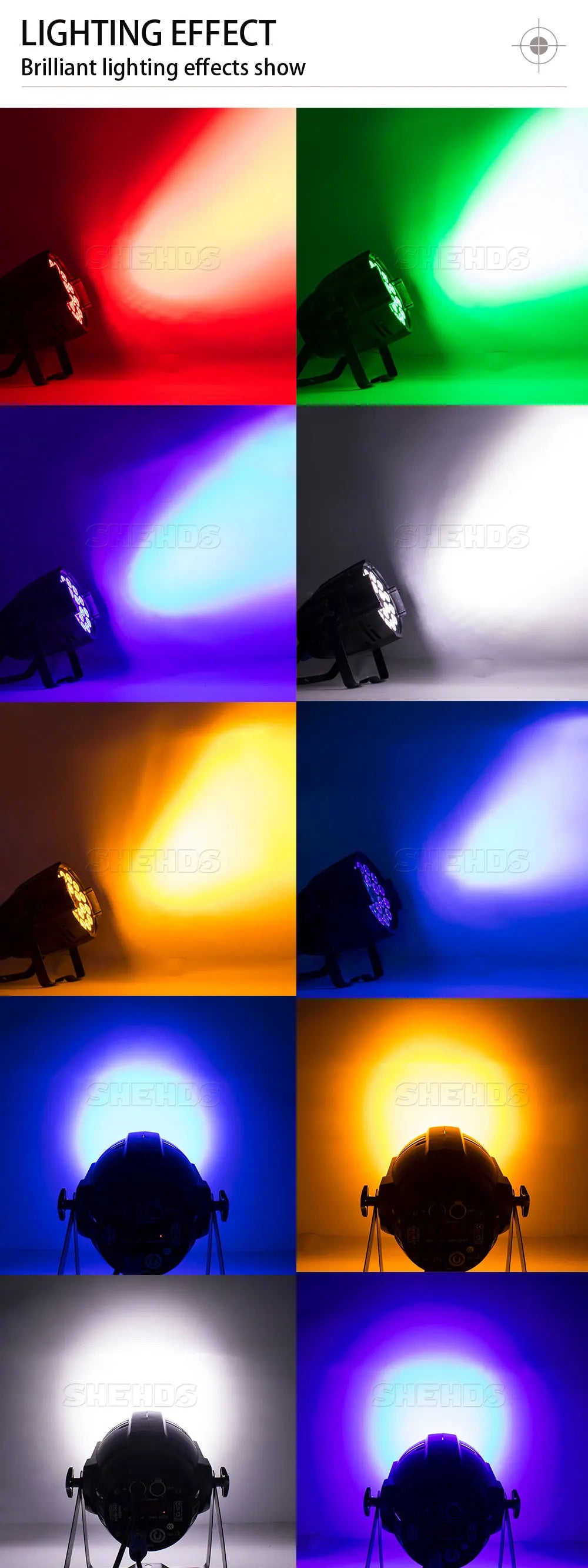 SHEHDS New Version LED 18x18W RGBWA UV 6in1 Par Light Big Aluminum Alloy High Power Even Color Mixing for DJ Bar Disco Wedding