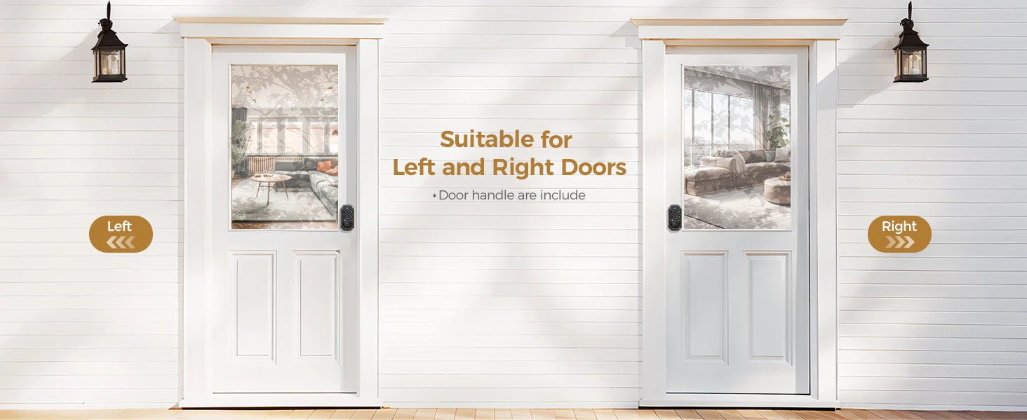 Arpha D280 Keyless Entry Door Lock 5-in-1 Smart Fingerprint Deadbolt with Keypad Electronic Deadbolt Auto-Lock One Touch Lock