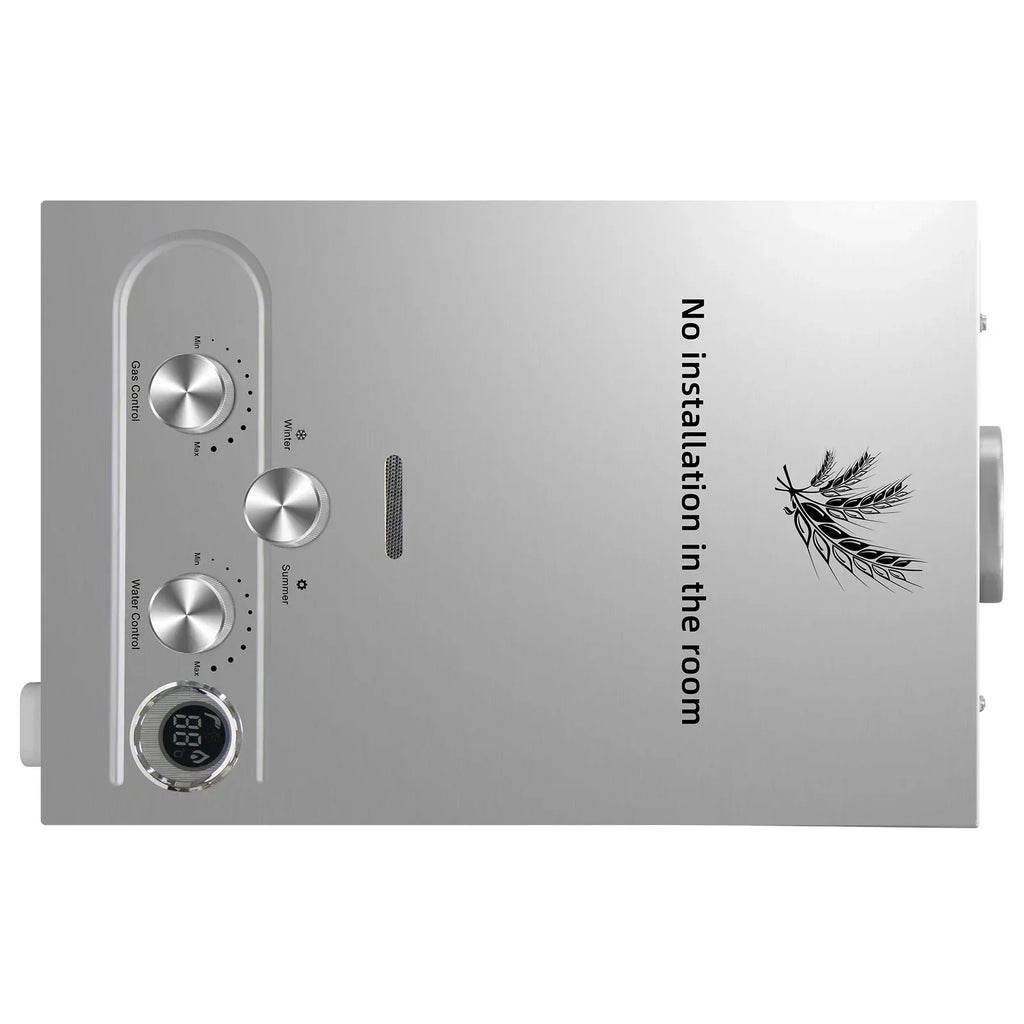 SIHAO LPG Tankless Water Heater 6L–18L, Stainless Steel Instant Propane Gas Water Heater with LED Display for Outdoor, RV, Trailer & Home Use