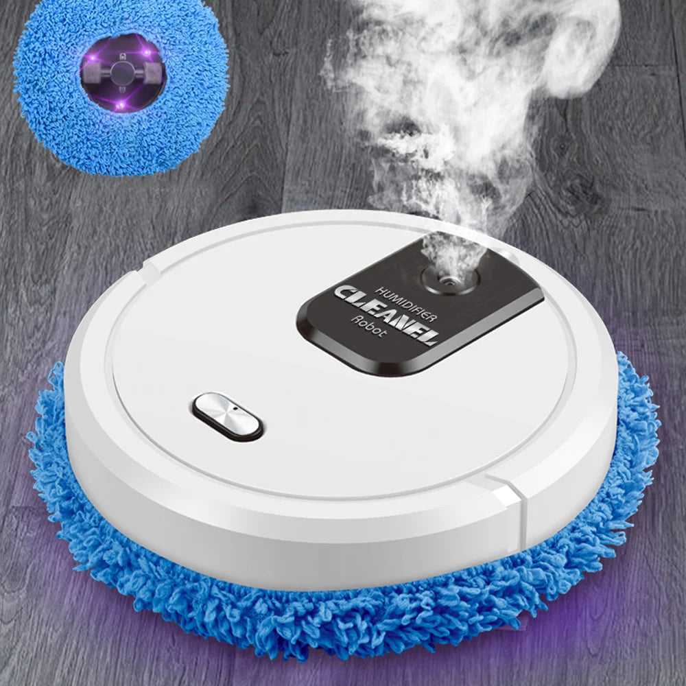 ✨ 3-in-1 Smart Robot Floor Cleaner – Mopping, Sweeping & Humidifying | USB Rechargeable Auto Dust Sweeper