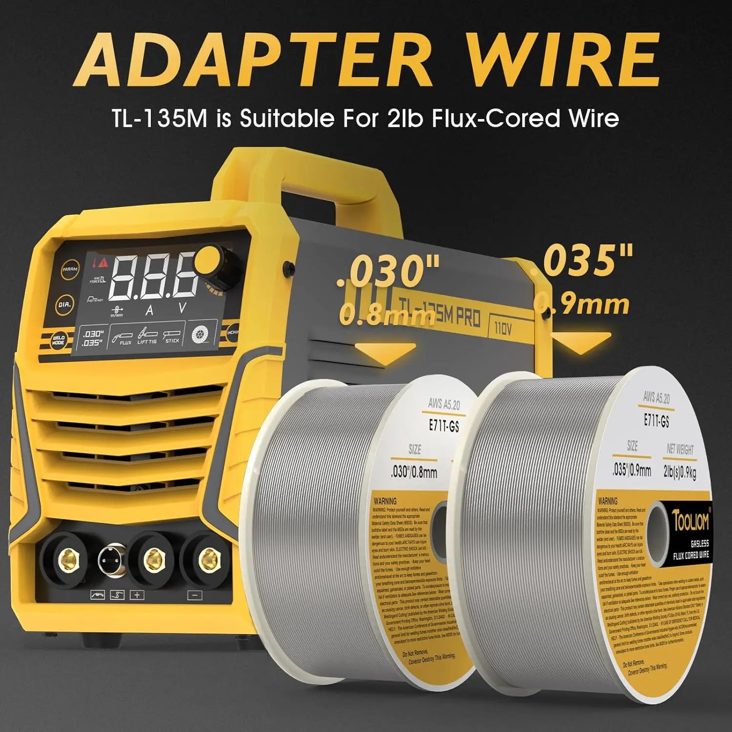 Flux Core Mig Welder 110V Lift Tig Stick Three In One Welding Machine IGBT DC Inverter LCD Display
