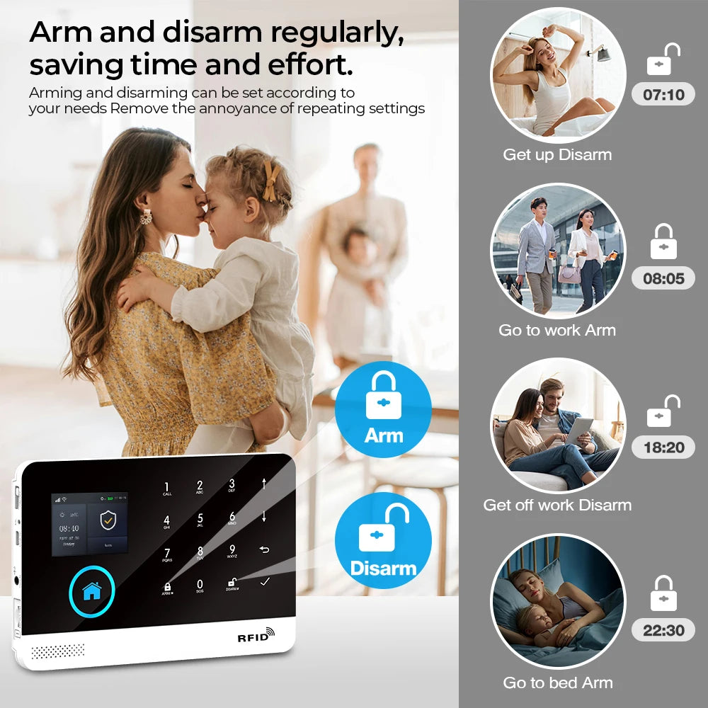 ✨ Smart WiFi + 4G Home Alarm System – Tuya Smart Life Security Kit with Door Sensor & GSM Backup