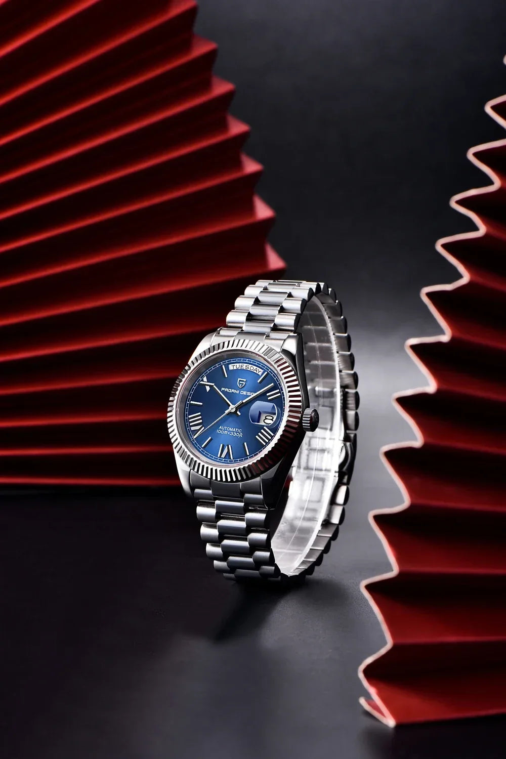 2025 PAGANI DESIGN Luxury Rose Gold Automatic Mechanical Watch – Men’s Sapphire Sports Timepiece