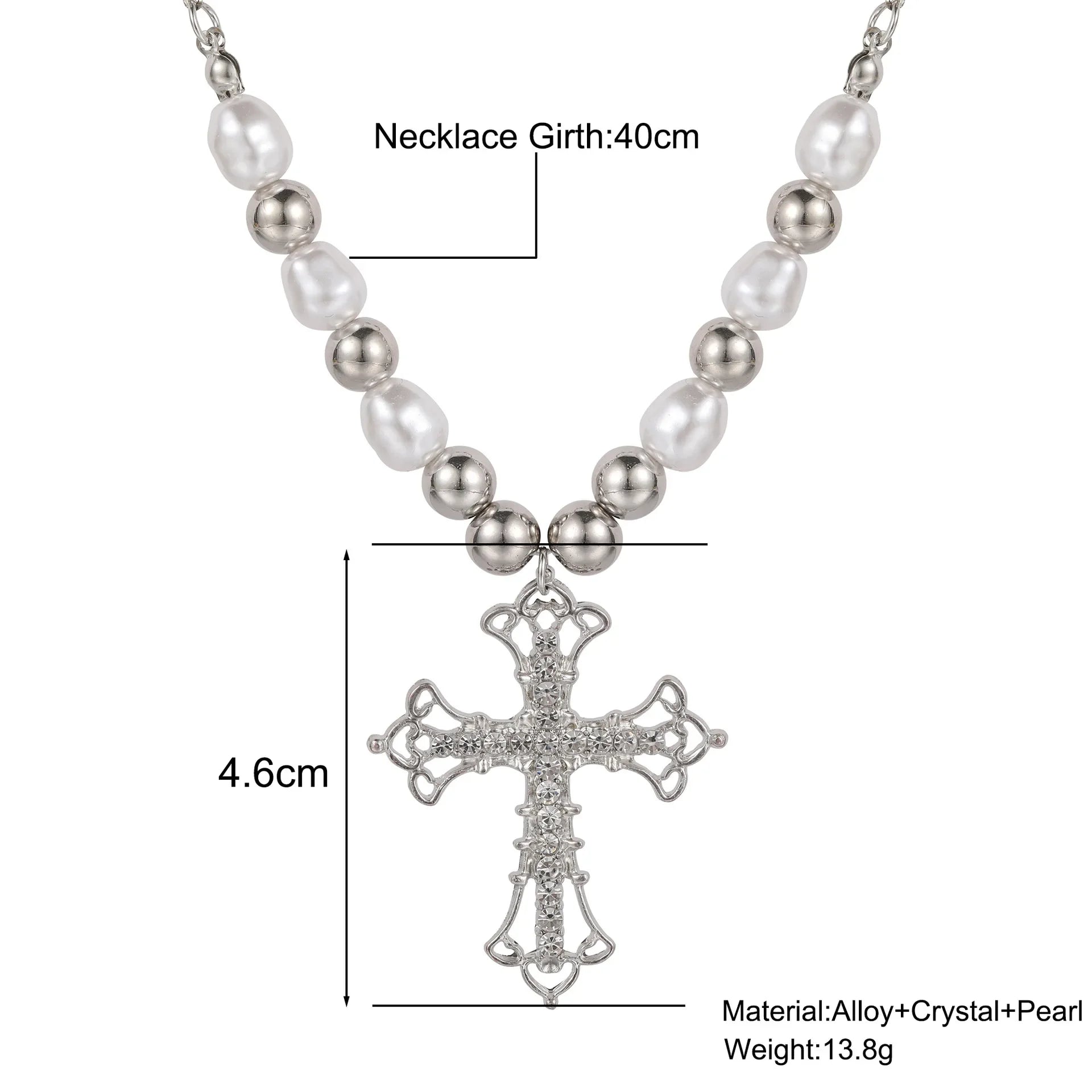 ✨ Luxe Gothic Zircon Cross Pendant Necklace – Y2K Aesthetic Punk Statement Jewelry (Unisex)