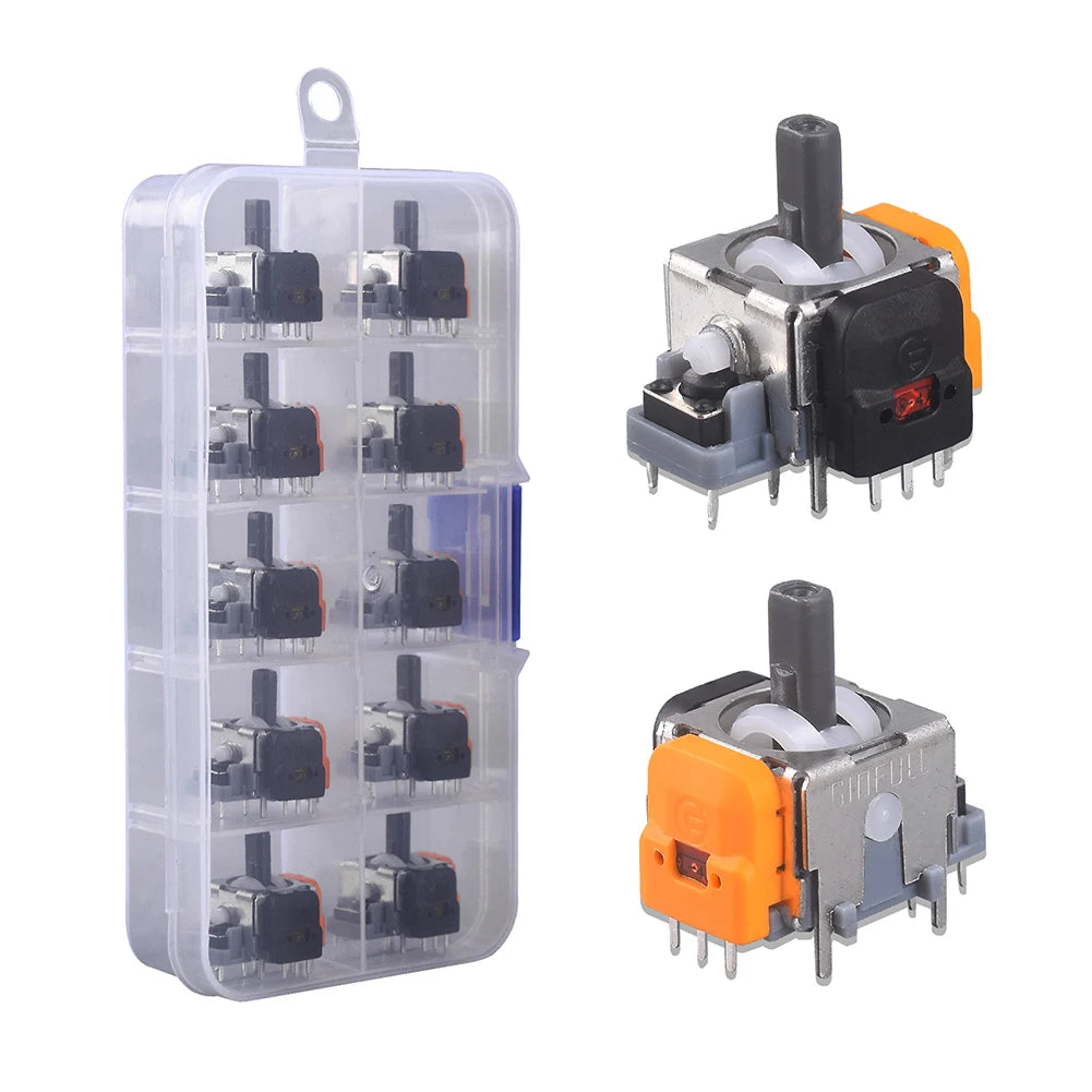 “10-Pack Hall Effect 3D Joystick Modules – High-Precision No-Drift Analog Thumb stick Repair Kit for PS4/PS5/Xbox/Switch Controllers”