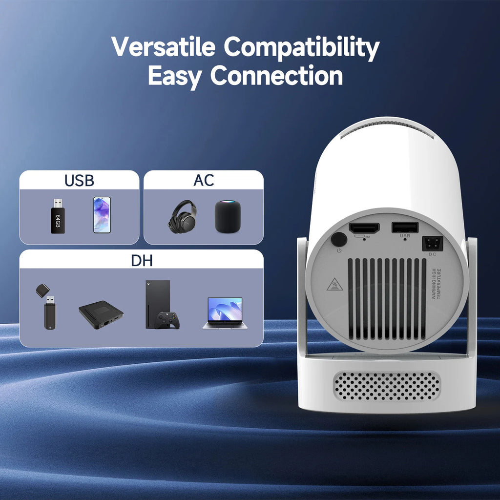 Magcubic HY300Pro+ Mini Projector with Android 11, 4K Support, Auto Keystone, Wi-Fi & Bluetooth – Portable LED Home Theater Projector, 720P Native, 40–200” Display