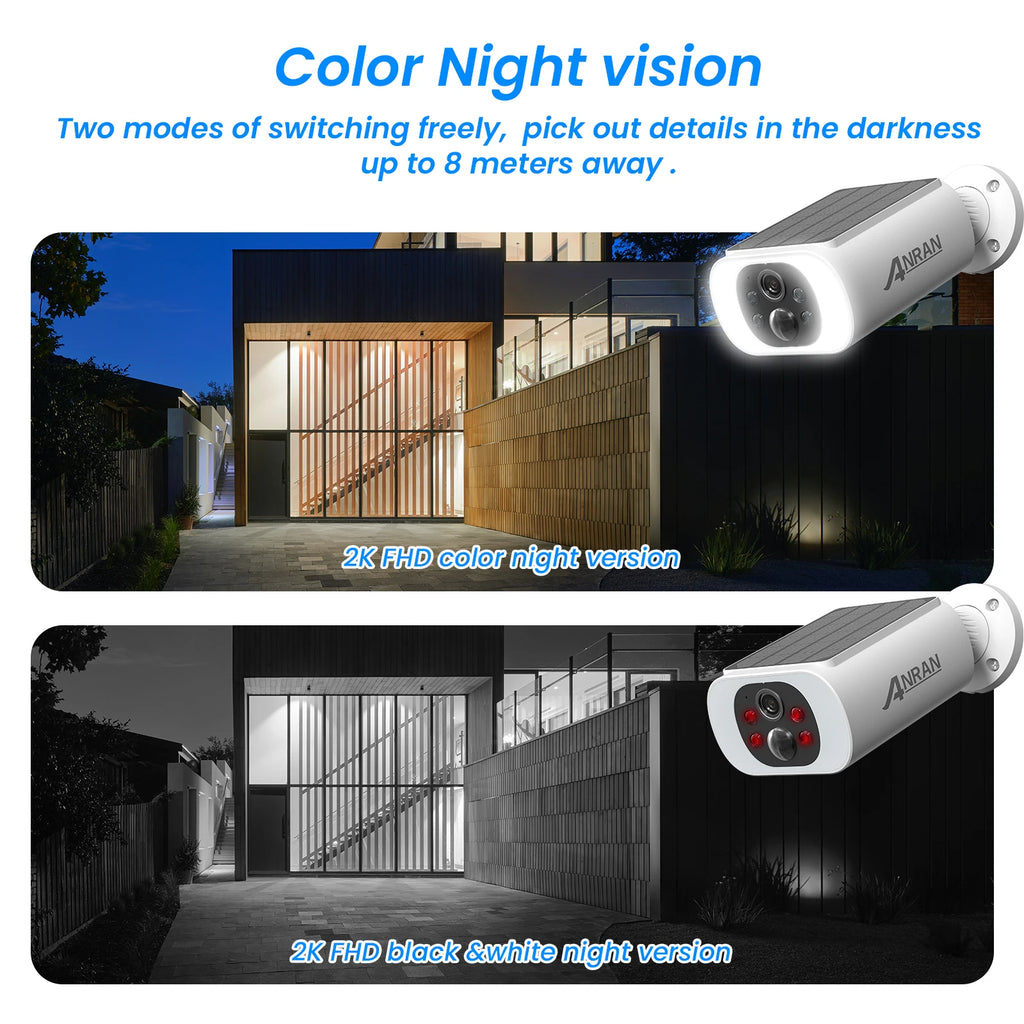 ✨ ANRAN C3 2K Solar-Powered Wireless Security Camera – 3MP Outdoor Smart Surveillance with Floodlight Color Night Vision & PIR Detection