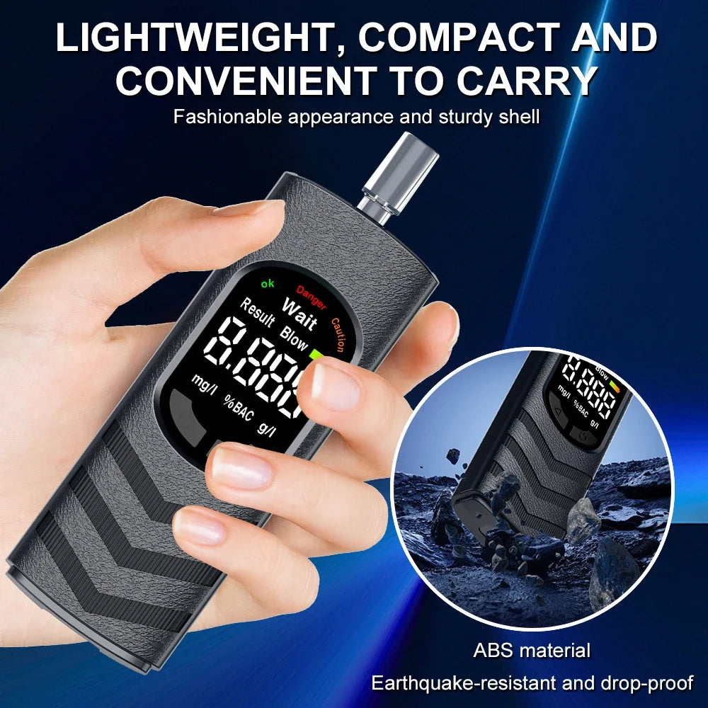 Digital Alcohol Tester – Professional Breathalyzer with LCD Display, Semiconductor Sensor, Accurate Drunk-Driving Detection for Home Use