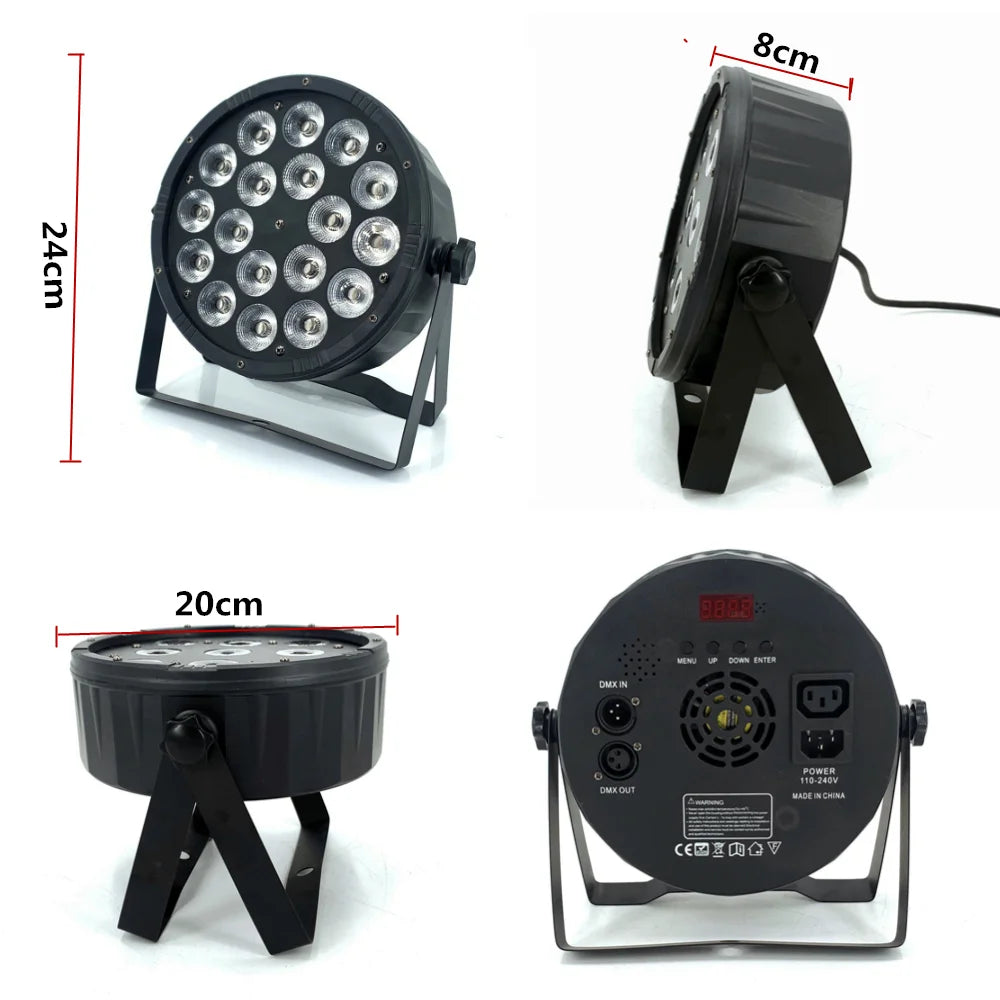 18X18W RGBWA/UV LED PAR Light/ disco light dmx512 control LED wash light stage professional dj equipment 100% new