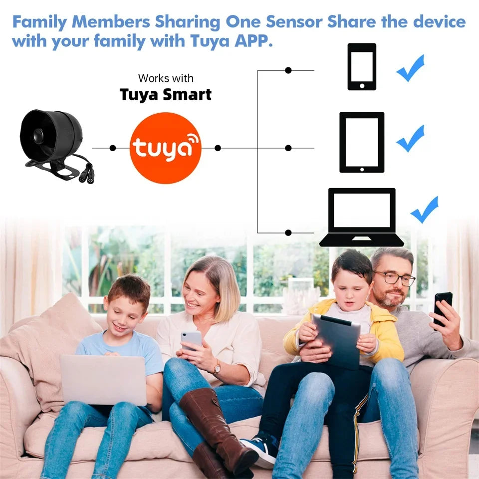 KERUI WiFi Smart Siren Alarm System – 120dB Tuya Home Security Kit with Door Sensor & Motion Sensor, App Control & Alexa/Google Compatible