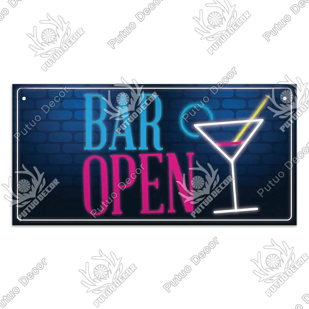 Putuo Decor Wine Signs Wooden Alcohol Plaque Wood Bar Plaque for Wood In Bar Pub Wall Decoration Door Hanging Sign Home Decor