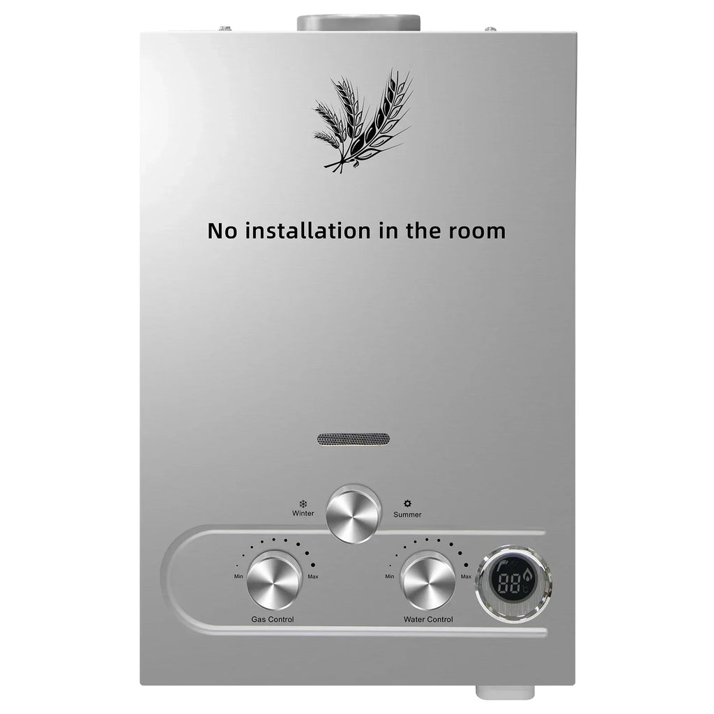 SIHAO LPG Tankless Water Heater 6L–18L, Stainless Steel Instant Propane Gas Water Heater with LED Display for Outdoor, RV, Trailer & Home Use