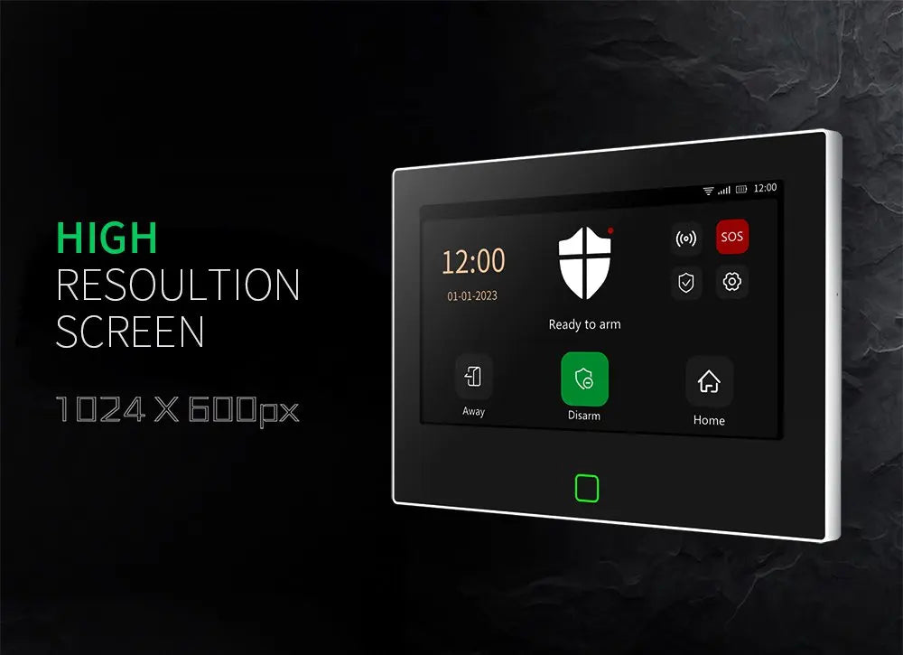 7 inch 4G & WiFi Home Alarm Host System Wireless GSM Big Screen Touch Panel Tuya Smart Security Protection Kit Remote Control