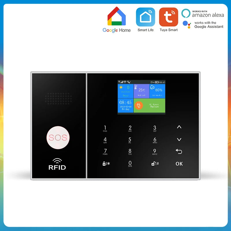 HIVA Security Alarm System For Home GSM Wifi Tuya Smart Life App Control Burglar Alarm Kit With Pir Door Sensor work with Alexa