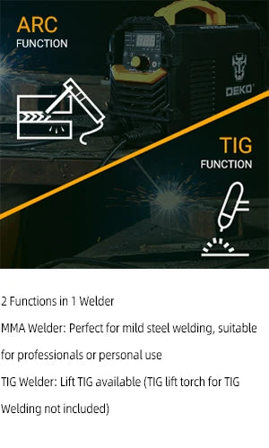DEKO 160A ARC/Lift TIG 2-in-1 Welding Machine – Dual Voltage 110V/220V IGBT Inverter Welder