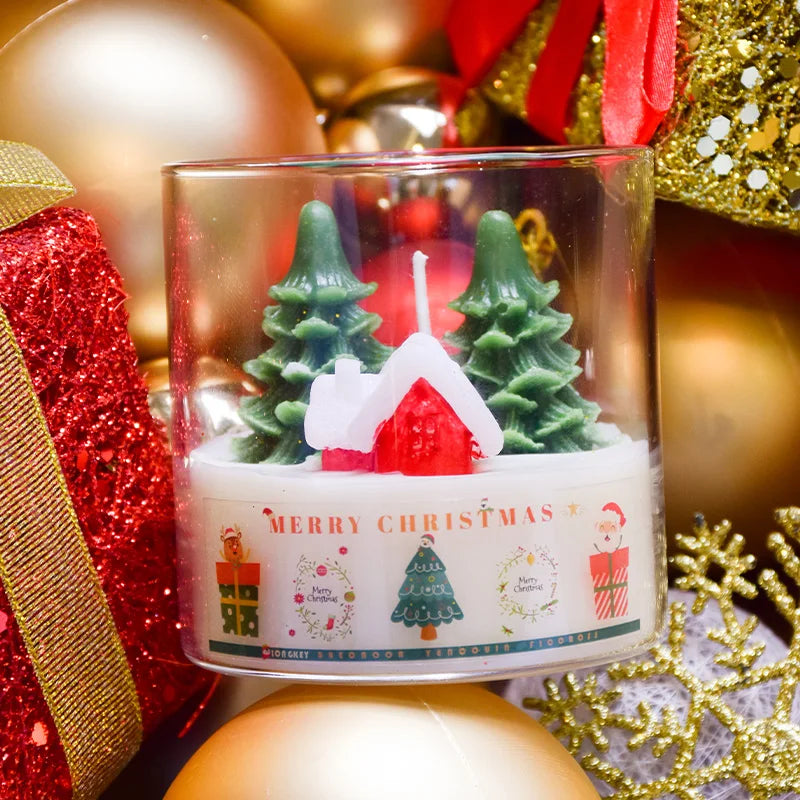 Christmas Tree House Candle | Christmas Decorative Candle | Festive Tree House Candle | Christmas Scented Candle | Christmas Gif