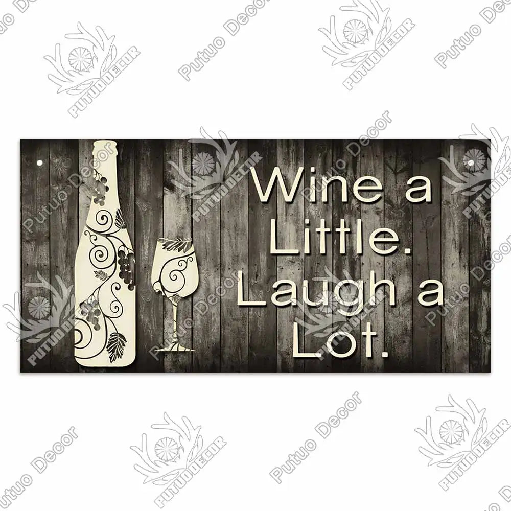 Putuo Decor Wine Signs Wooden Alcohol Plaque Wood Bar Plaque for Wood In Bar Pub Wall Decoration Door Hanging Sign Home Decor