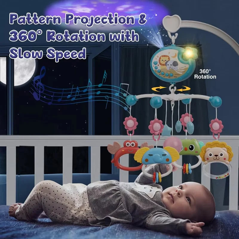 Yokibo Musical Baby Crib Mobile with Soothing Lights & 400 Melodies — Remote Control Infant Toy