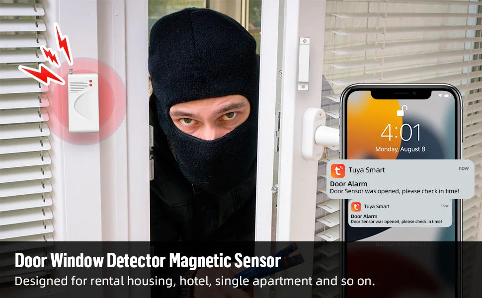 KERUI WiFi Smart Siren Alarm System – 120dB Tuya Home Security Kit with Door Sensor & Motion Sensor, App Control & Alexa/Google Compatible