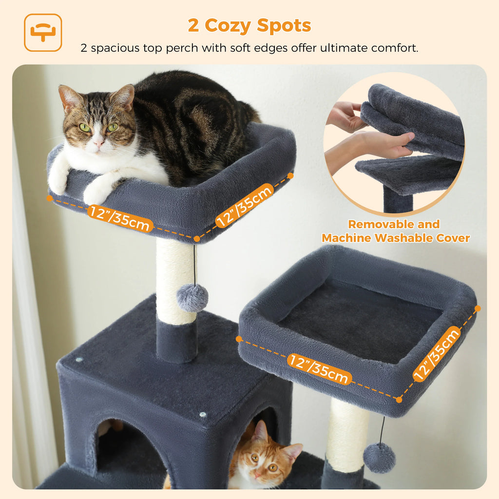 Cozy Heights™ 184cm Deluxe Cat Tree Tower – Multi-Level Indoor Playground with Scratching Posts, Plush Perches & Hideaway Condos