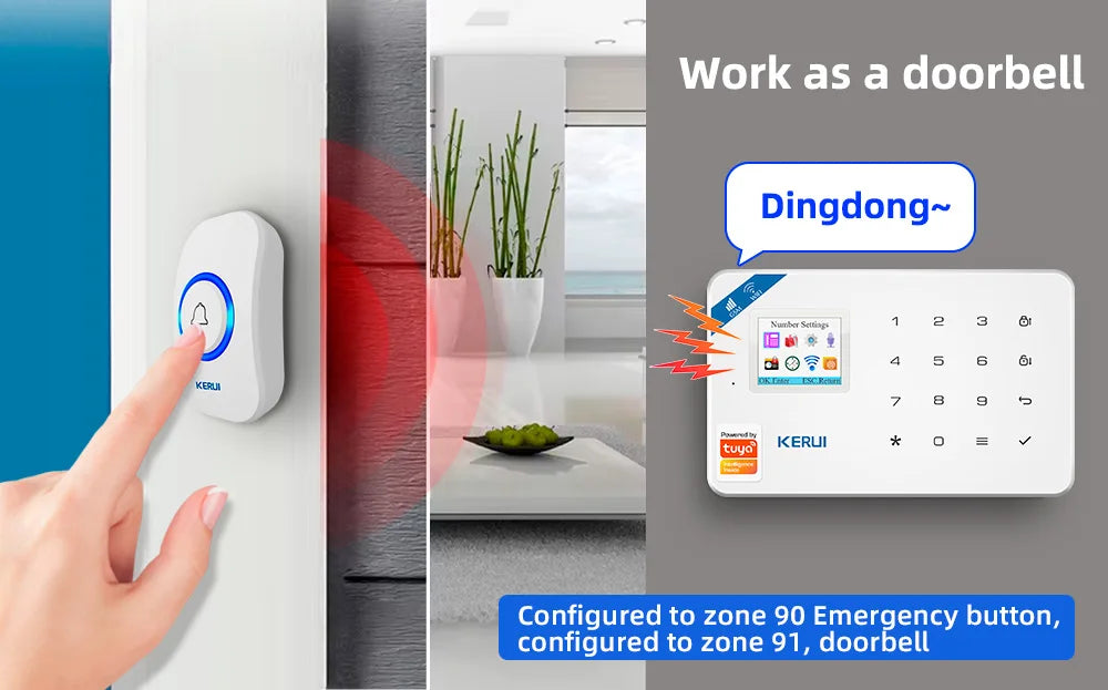 KERUI W181 Alarm Security System with Siren Wireless GSM WiFi Intelligent Home Alarm System with Door Sensor PIR Detector