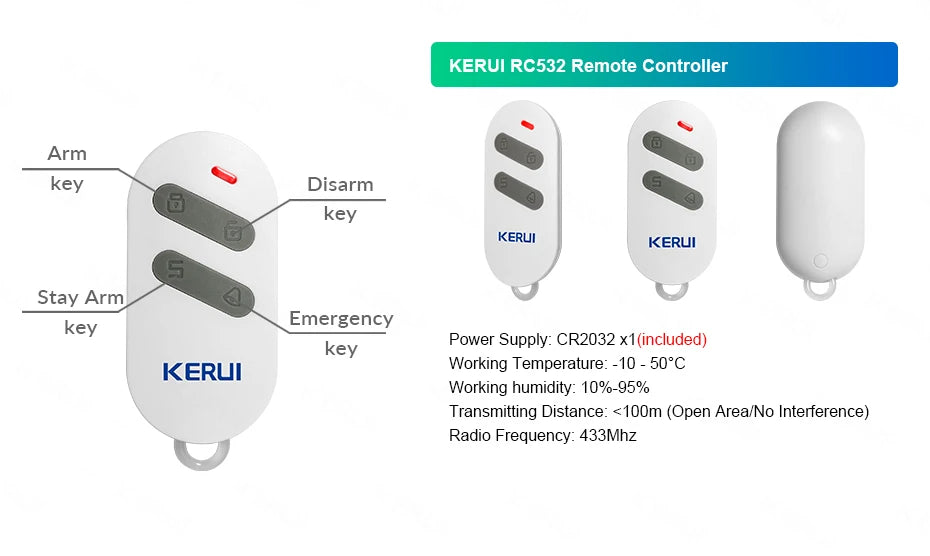 KERUI W181 Alarm Security System with Siren Wireless GSM WiFi Intelligent Home Alarm System with Door Sensor PIR Detector