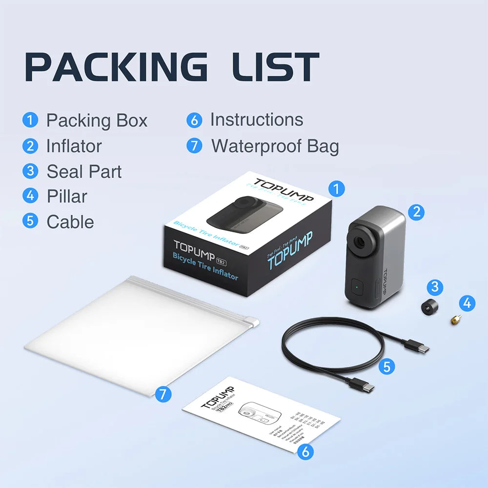 Ultra-Compact Portable Electric Bike Pump – 120PSI Mini Pump with Auto Shut-Off & Presta/Schrader Valve