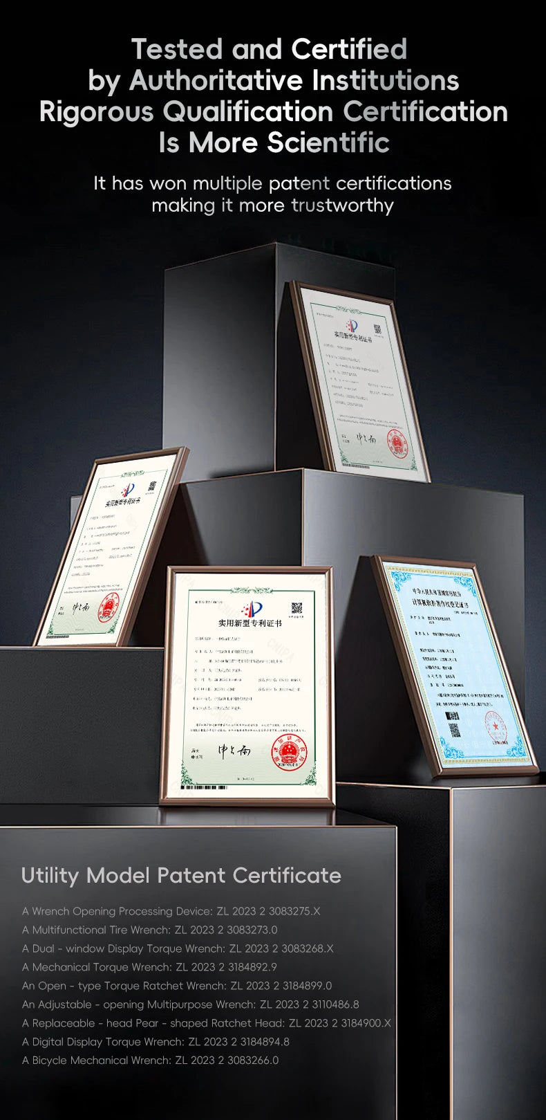 MoveCrab Digital Torque Wrench with Interchangeable Ratchet & Open-End Heads, 5–99.6 ft-lb (6.8–135 Nm) High-Precision Electronic Torque Wrench with LCD Display