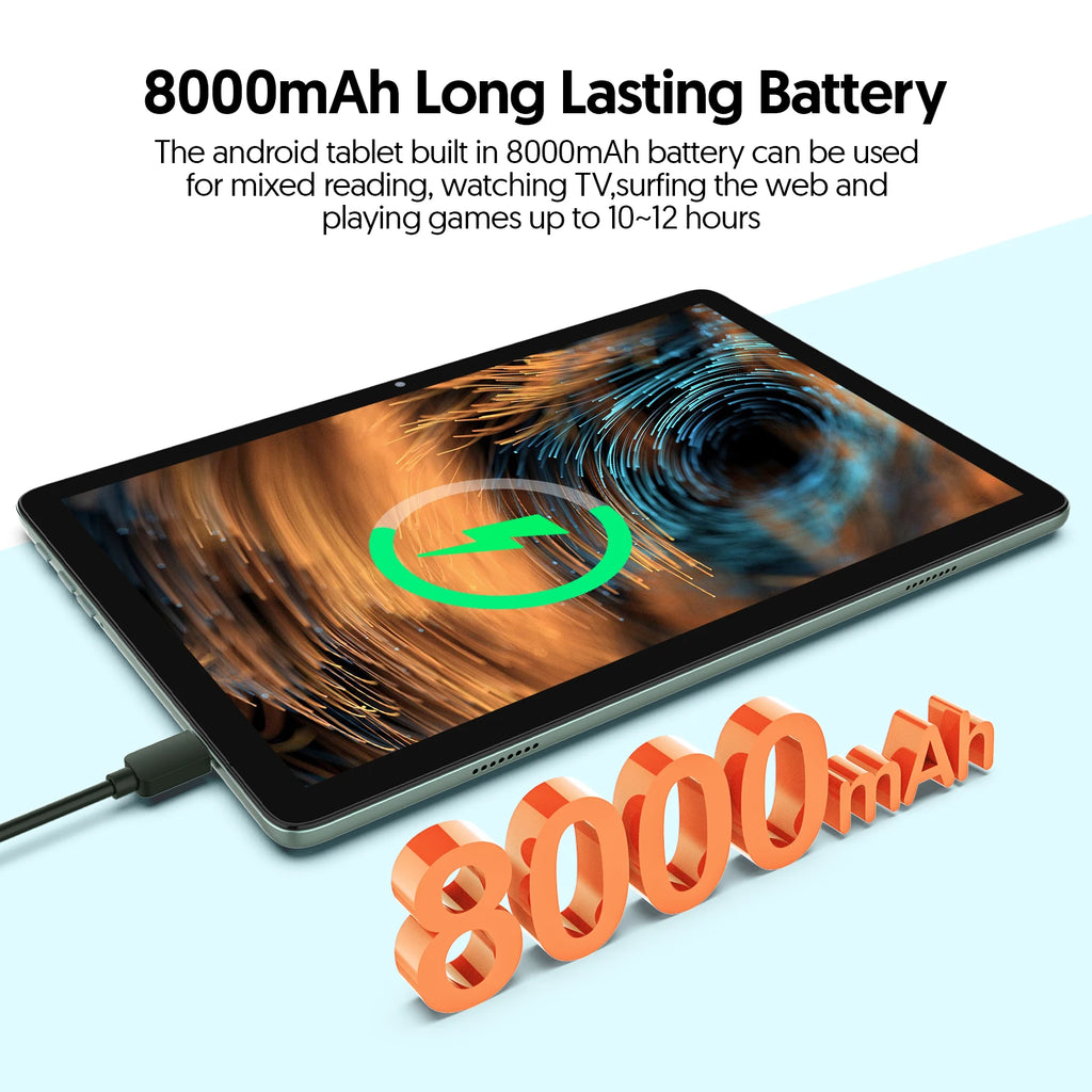 Android 14 Tablet with Keyboard, Mouse, Protective Case & Stylus – 8GB+128GB, Octa-Core, GMS Certified