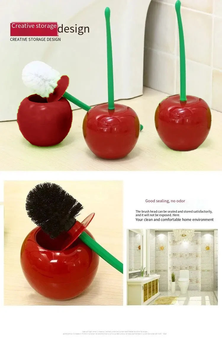 Chic Cherry Toilet Brush Set – Cute Fruit-Inspired Bathroom Accessory for Stylish, Modern Spaces