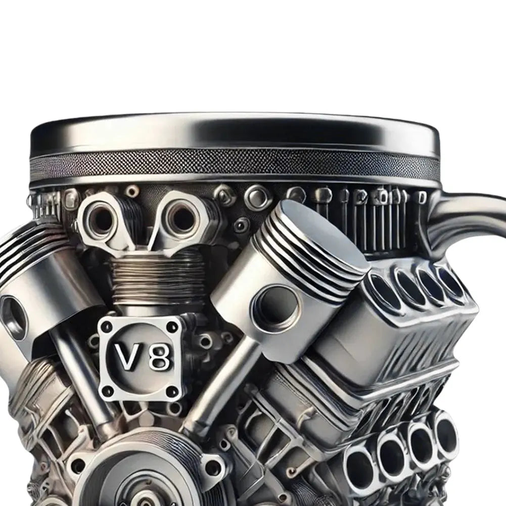 Unique Car Engine Coffee Mug – 3D Engine Design Stainless Steel Tea Cup | 450ml | Perfect Gift for Car Enthusiasts