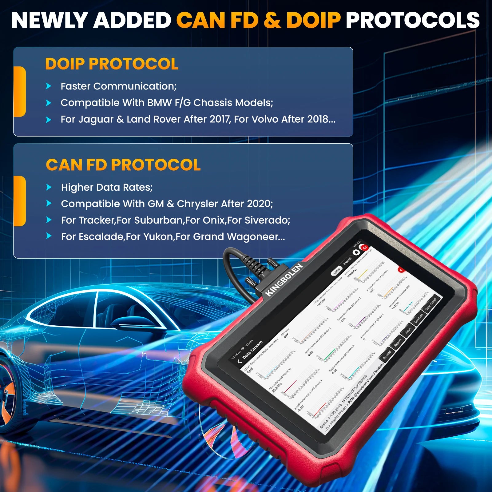 Lifetime Free Update KINGBOLEN K8 PRO Elite Bidirectionnal OBD2 Scanner ECU Coding CANFD FCA 40+ Service All System Diagnostic