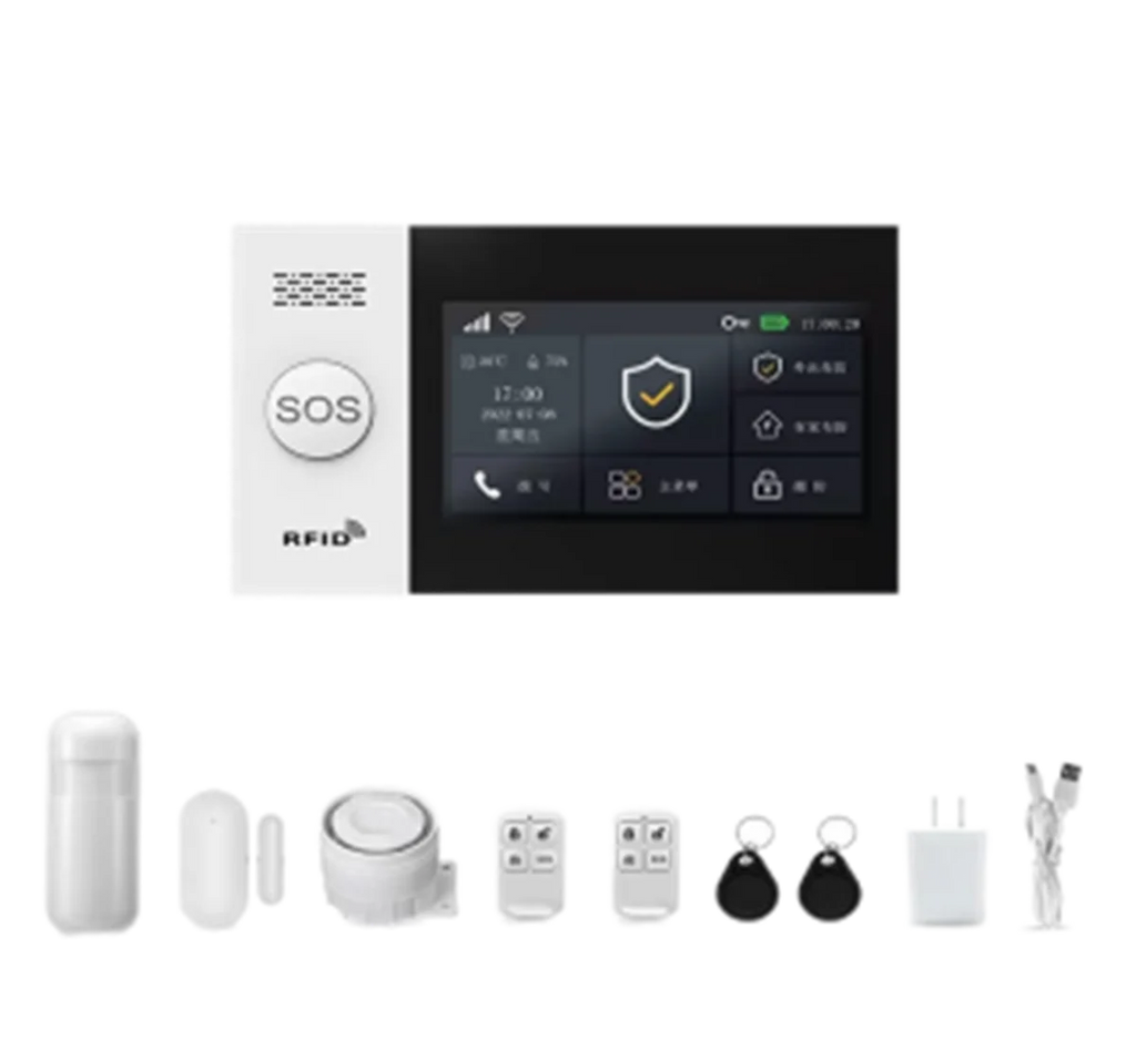 4.3Inch Big Screen  Tuya Smart Life  GSM WIFI  Burglar Alarm System Touch Keypad Home Security Alarm Sensor Motion Detector