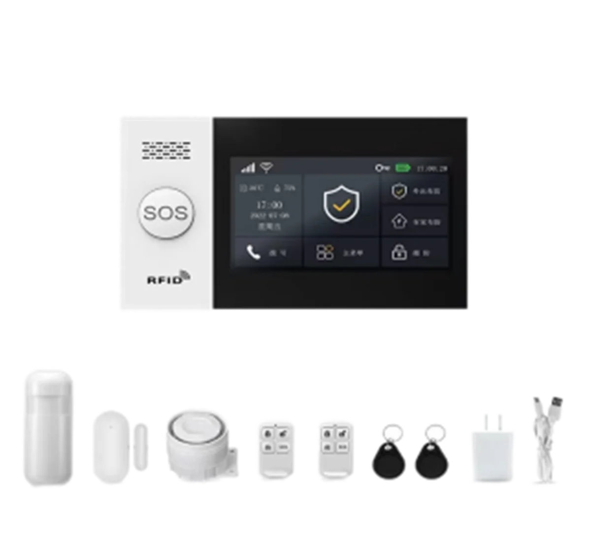 4.3Inch Big Screen  Tuya Smart Life  GSM WIFI  Burglar Alarm System Touch Keypad Home Security Alarm Sensor Motion Detector