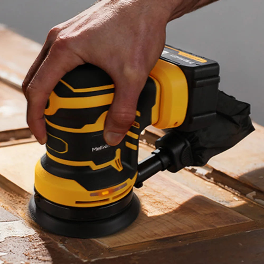 MELLWIN 125mm Cordless Orbital Sander Polisher, 3-Speed Adjustable 18V Electric Sander for Wood & Metal, Makita 18V Battery Compatible
